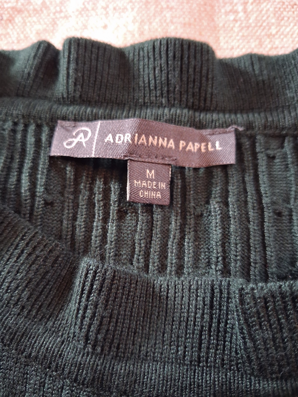 Adrianna Papell Dark Green Puff Sleeve Crewneck Sweater Women's Size Medium - Picture 2 of 7